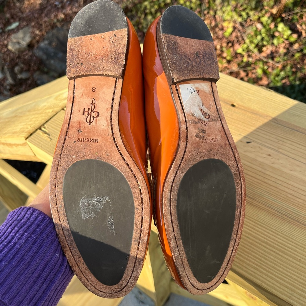 Cole Haan Orange Patent Leather Loafers - Picture 6 of 6